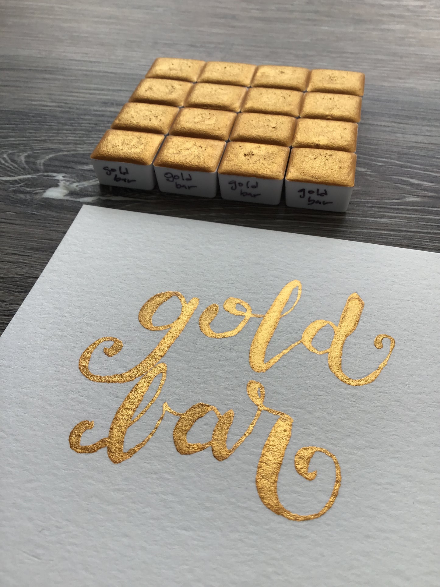 Gold Bar Handmade Watercolour, Metallic