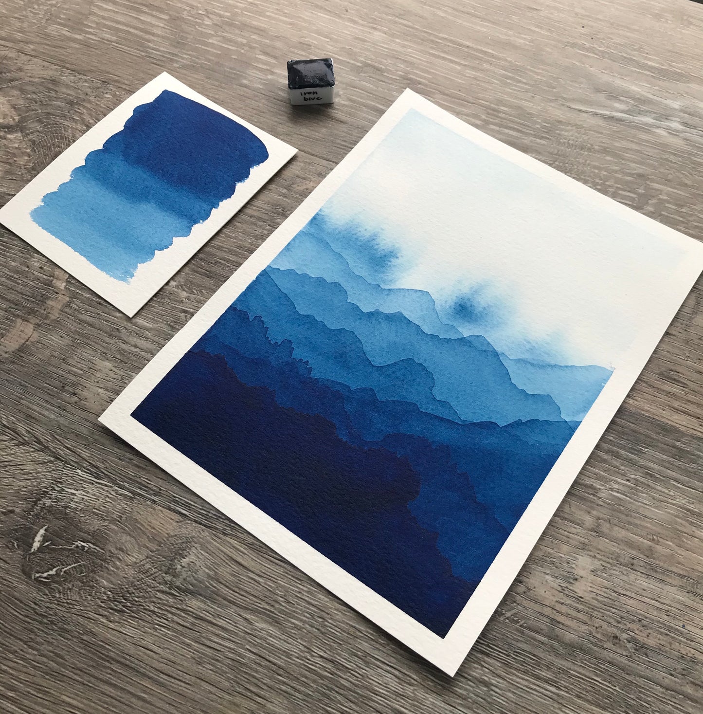 Iron Blue Handmade Watercolour, Transparent
