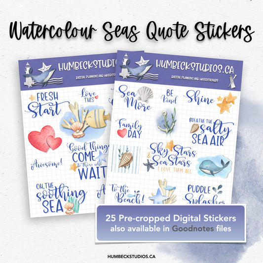 Quote Stickers - Watercolour Seas