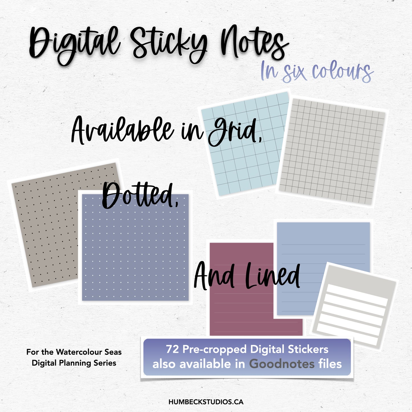 Digital Sticky Notes - Watercolour Seas Collection