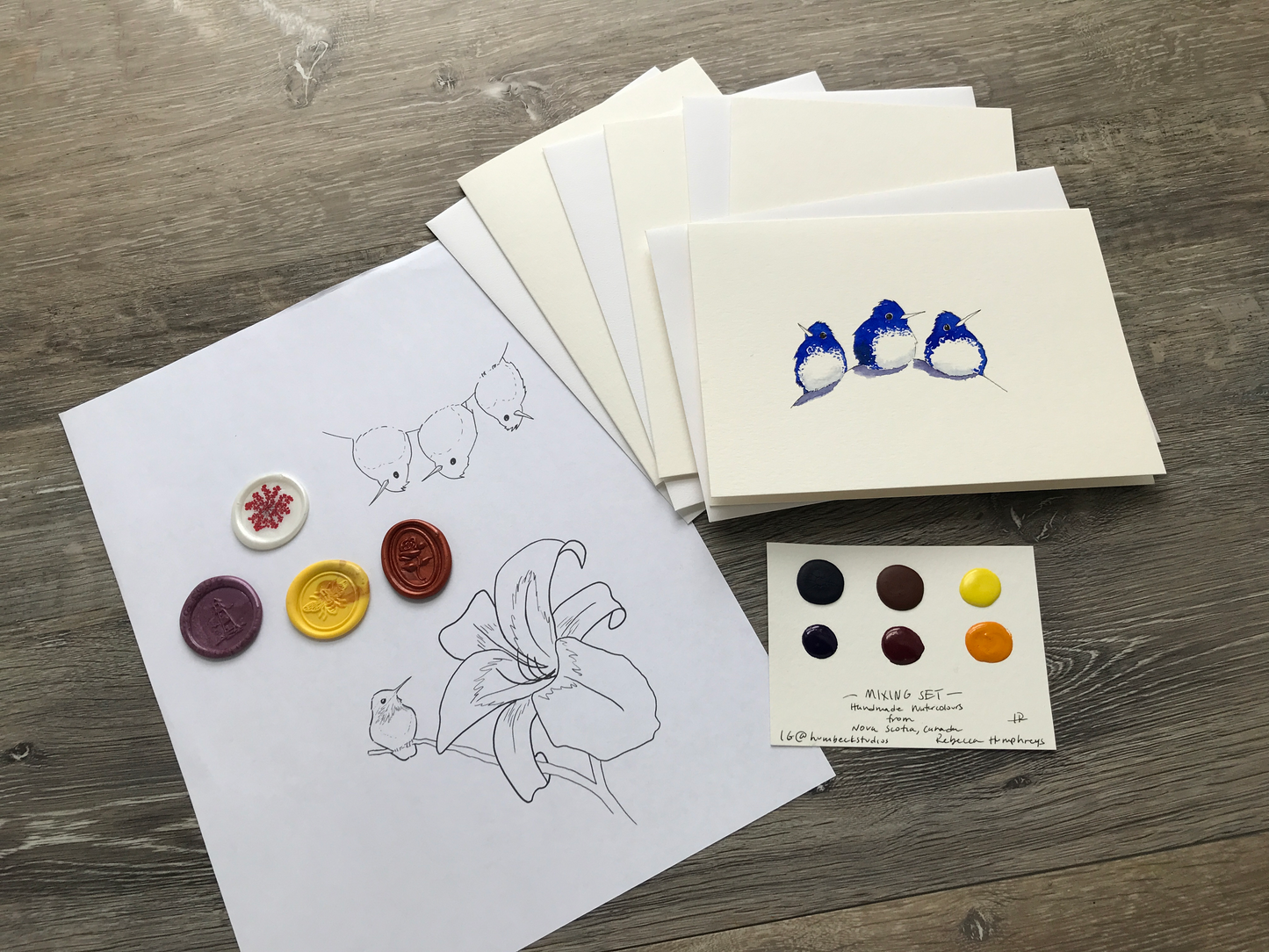 Watercolour Greeting Card DIY Kit, Birds