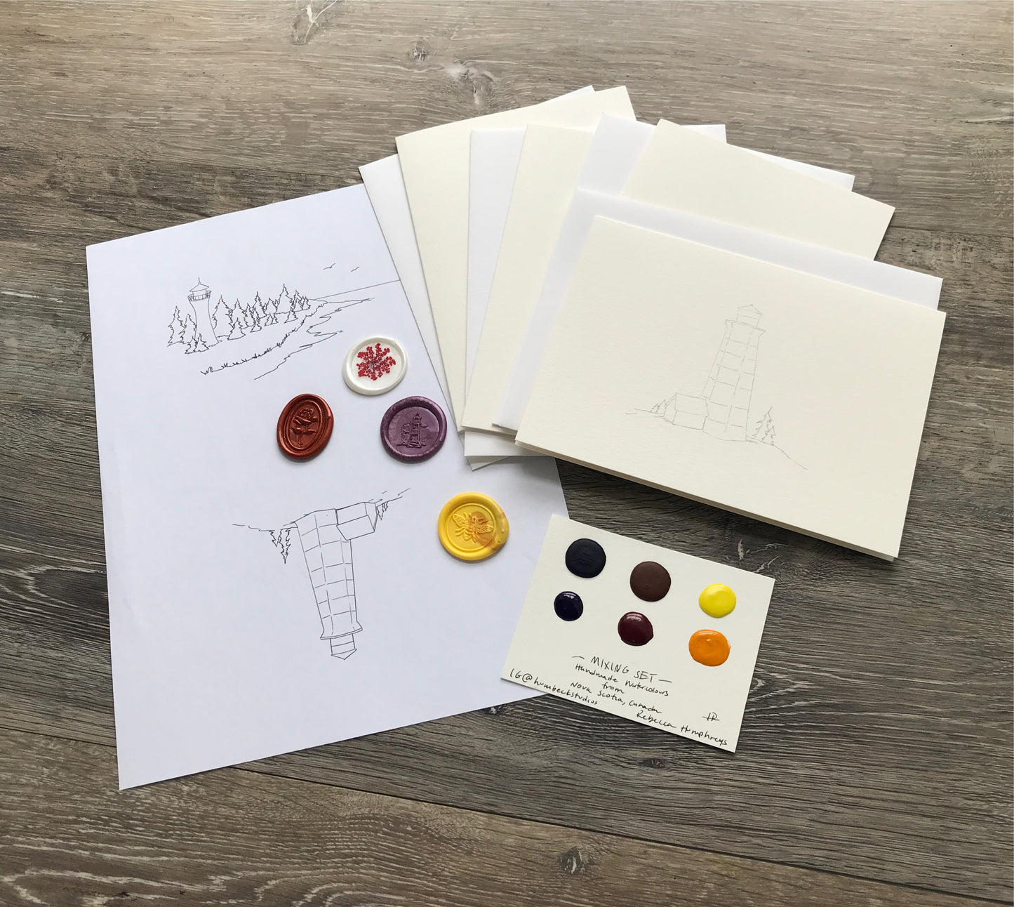 Watercolour Greeting Card DIY Kit, Lighthouses