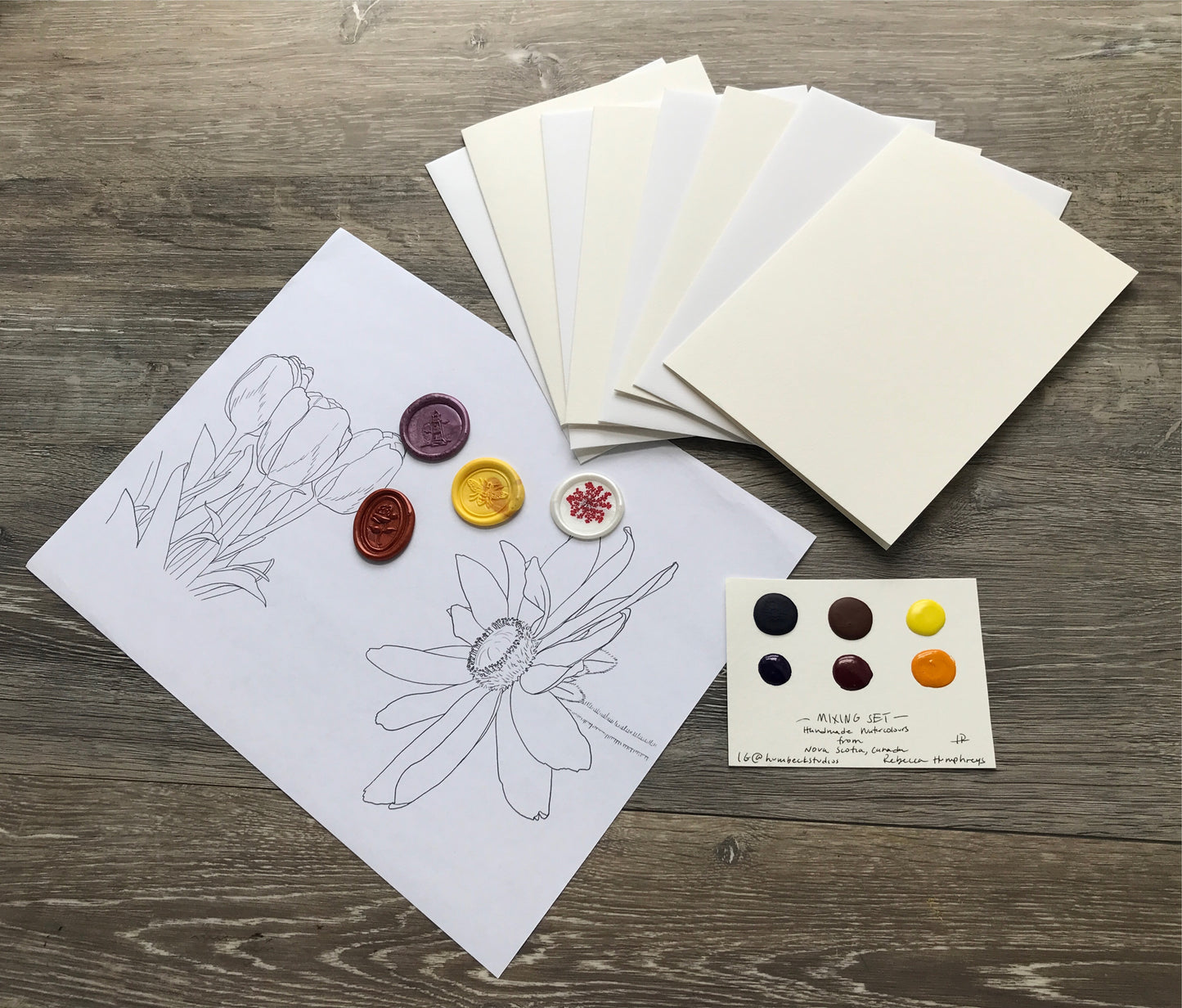 Watercolour Greeting Card DIY Kit, Flowers